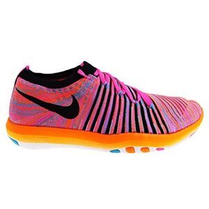 Women's Nike Free Transform Flyknit Running Shoes in Pink Blast/Total Crimson 8